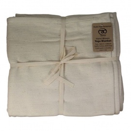 Hand Woven Cotton Yoga Blanket - Natural